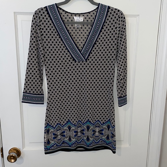 Sophie Max 3/4 Sleeve Mod Color Block Tunic or Mini Dress Size XS - Picture 1 of 5